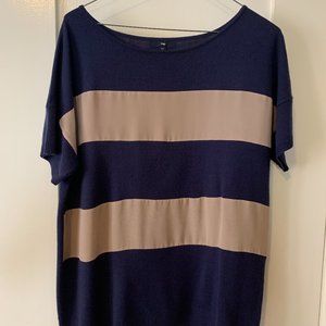 Gap Wool Sweater T-shirt, Navy & Cream (size M)